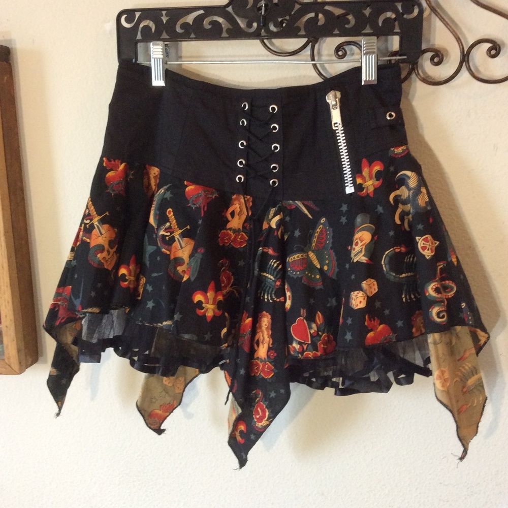 LIVING DEAD SOULS Tattoo Art Mini Gothic Skirt
